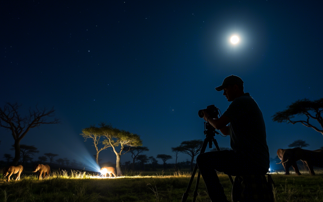 Tecniche di fotografia notturna durante il safari